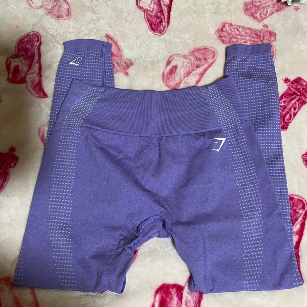 Gymshark Purple Performance Leggings with Textured Design